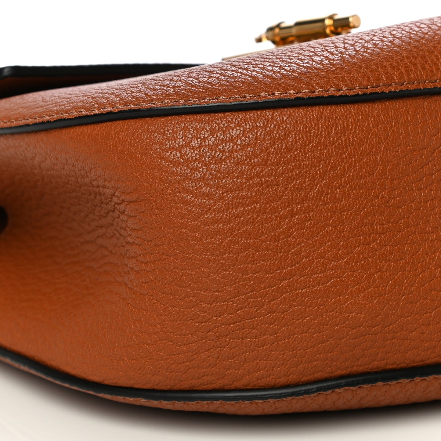 Grained Lambskin Mini Drew Shoulder Bag Caramel