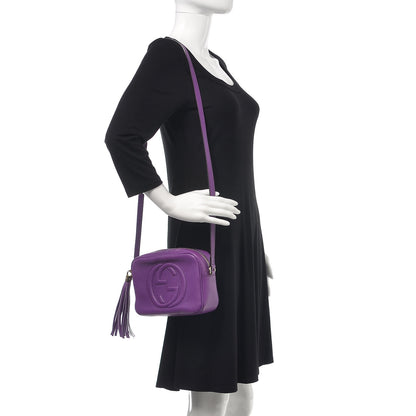 Gucci Pebbled Calfskin Small Soho Disco Bag Shine Purple 2 of 12