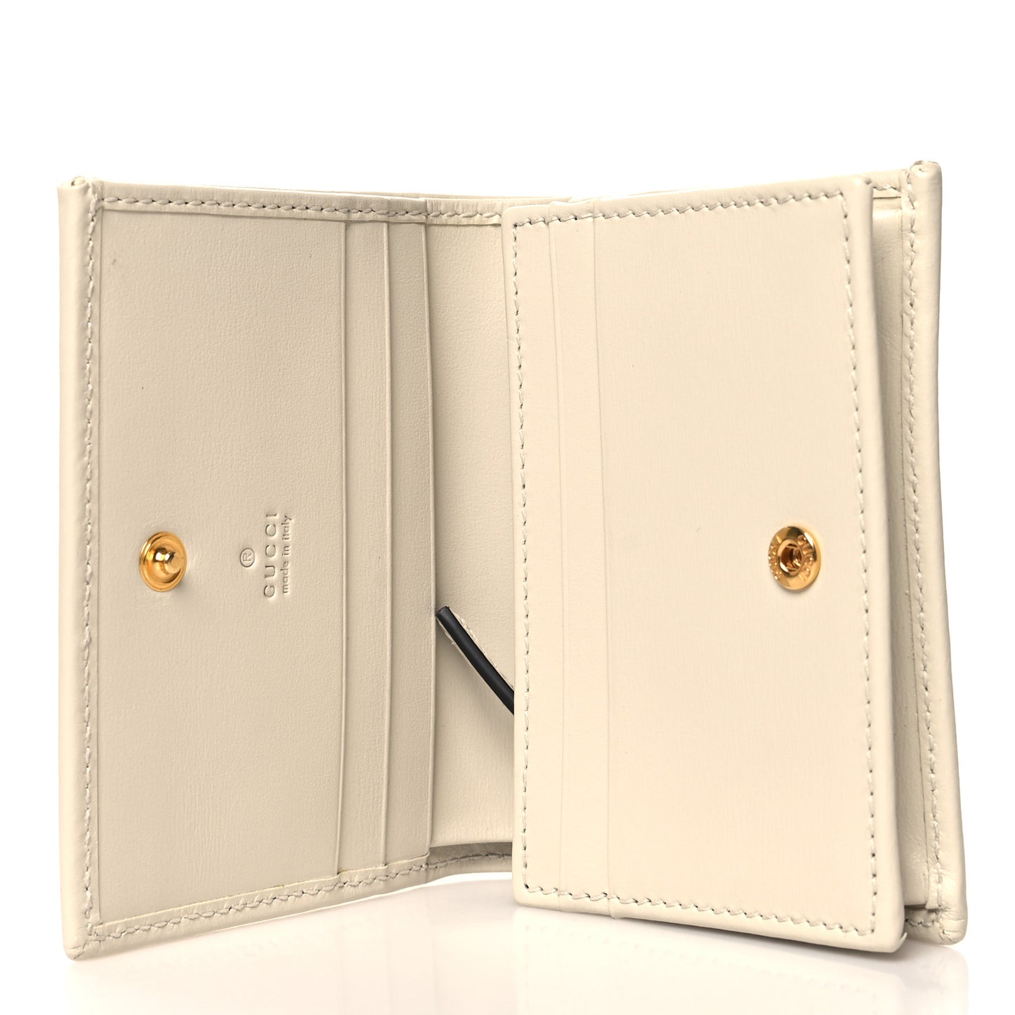 Boarded Plutone Calfskin Horsebit 1955 Card Case Wallet Mystic White
