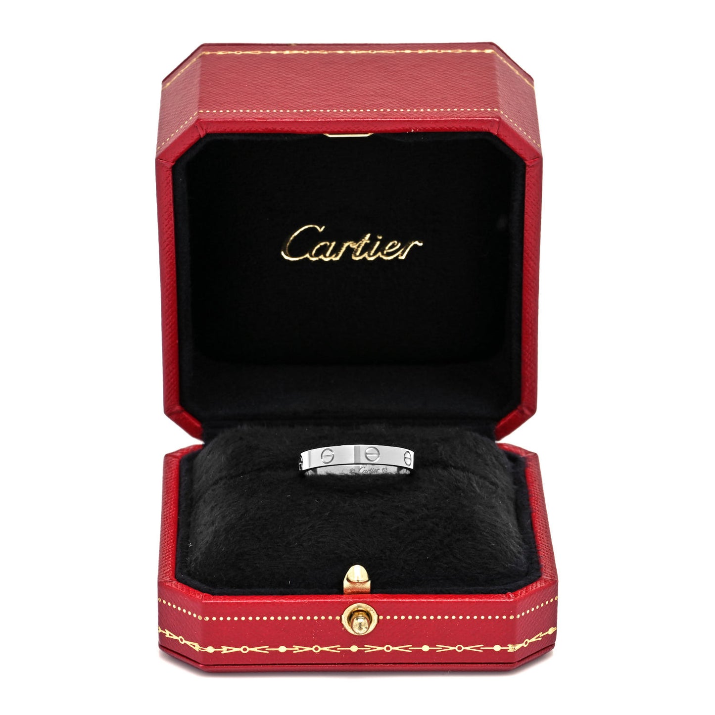 18K White Gold 3.5mm LOVE Wedding Band Ring 63 10.25
