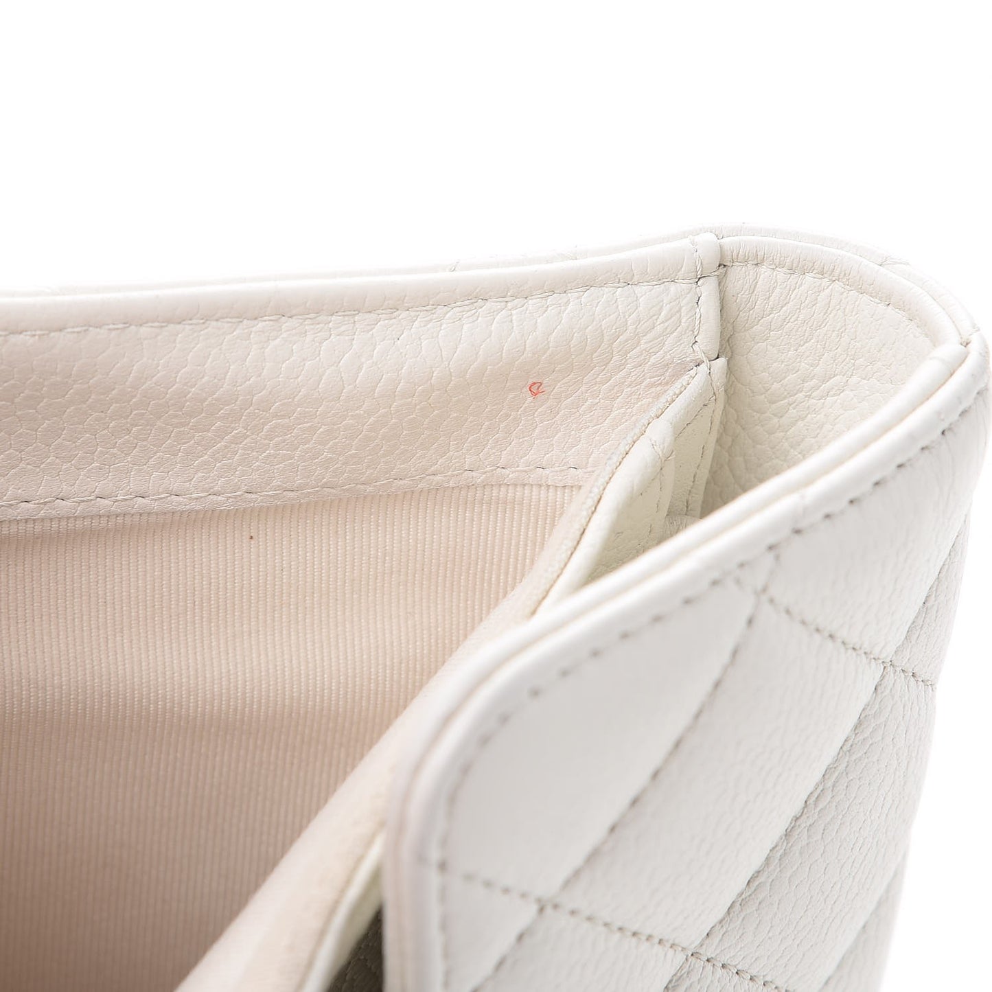 Caviar Quilted Large Flap Wallet White