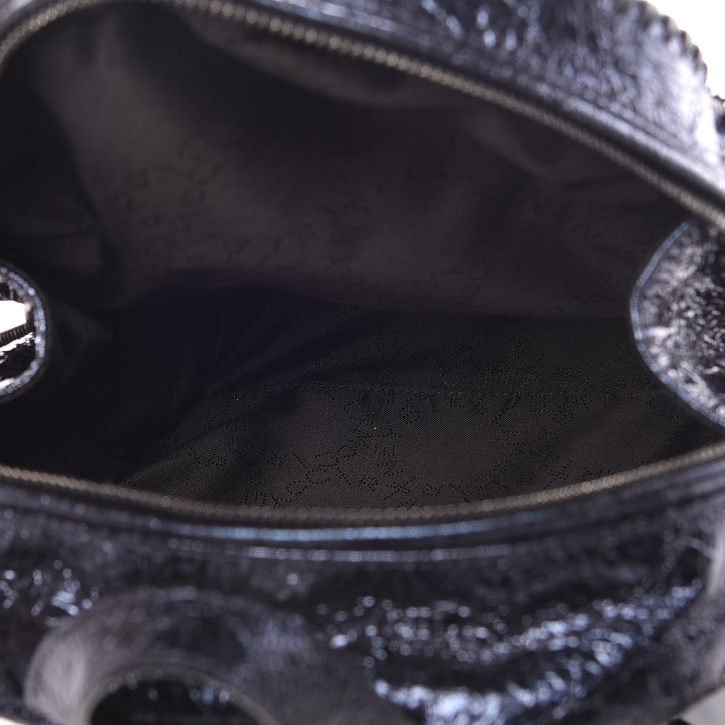 Metallic Crackle Mini Falabella Backpack Blue