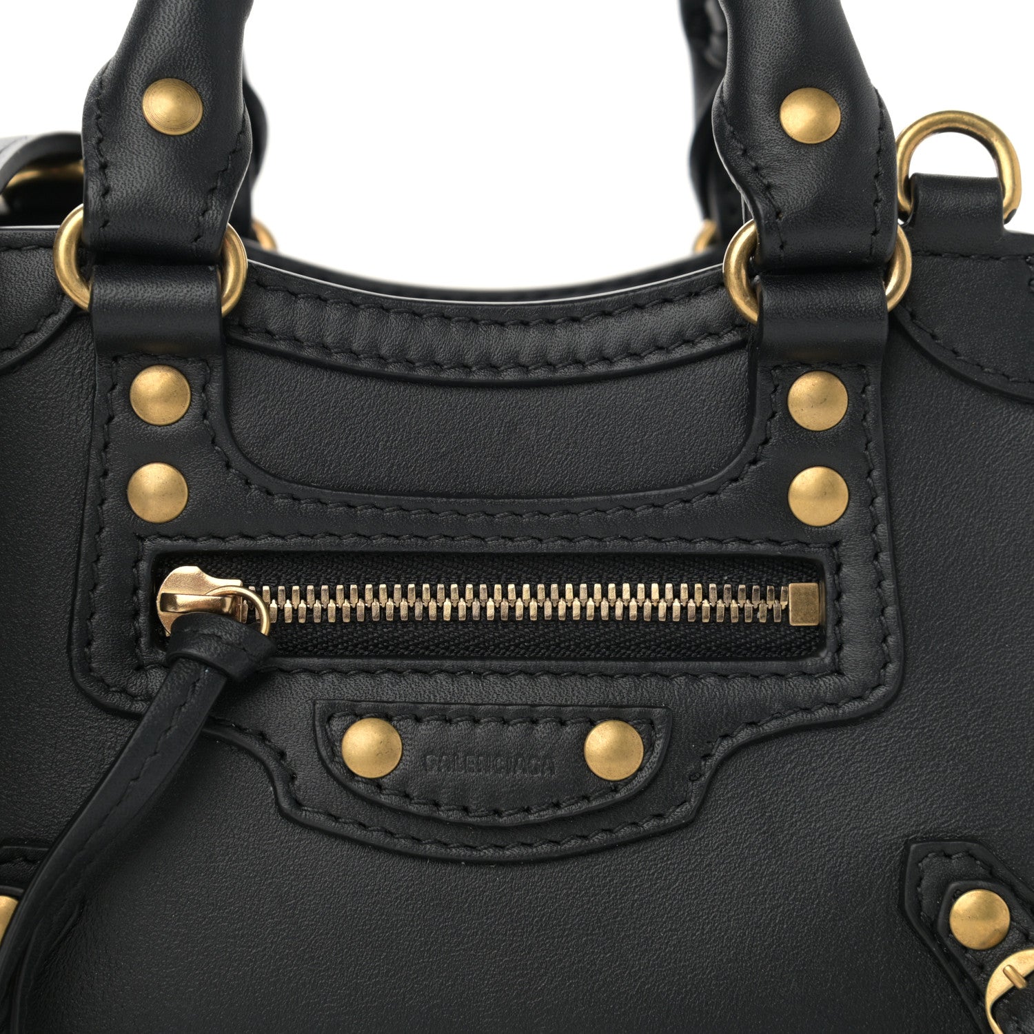 Balenciaga Smooth Calfskin Neo Classic Brass Hardware Nano City Crossbody Black 10 of 10