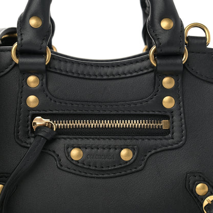 Balenciaga Smooth Calfskin Neo Classic Brass Hardware Nano City Crossbody Black 10 of 10