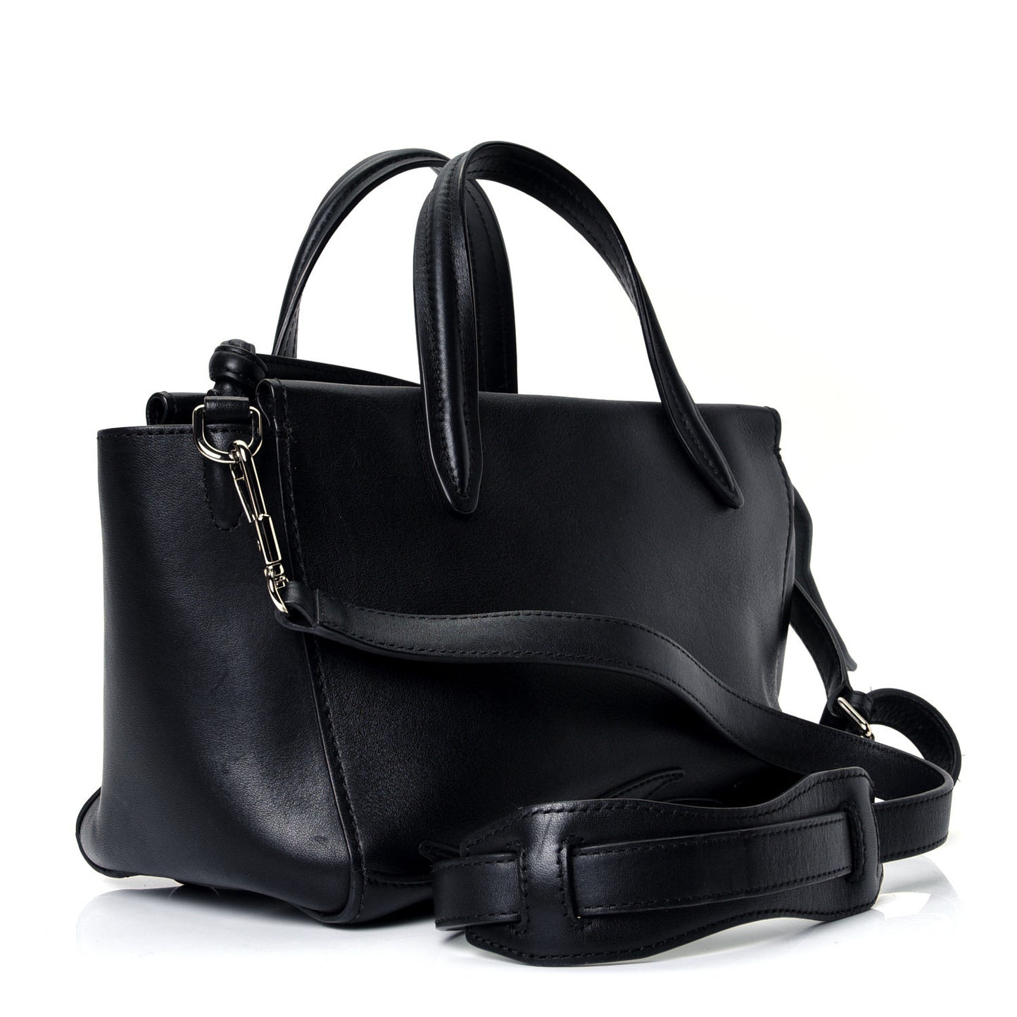 Calfskin Small Ames Patchwork Satchel Black