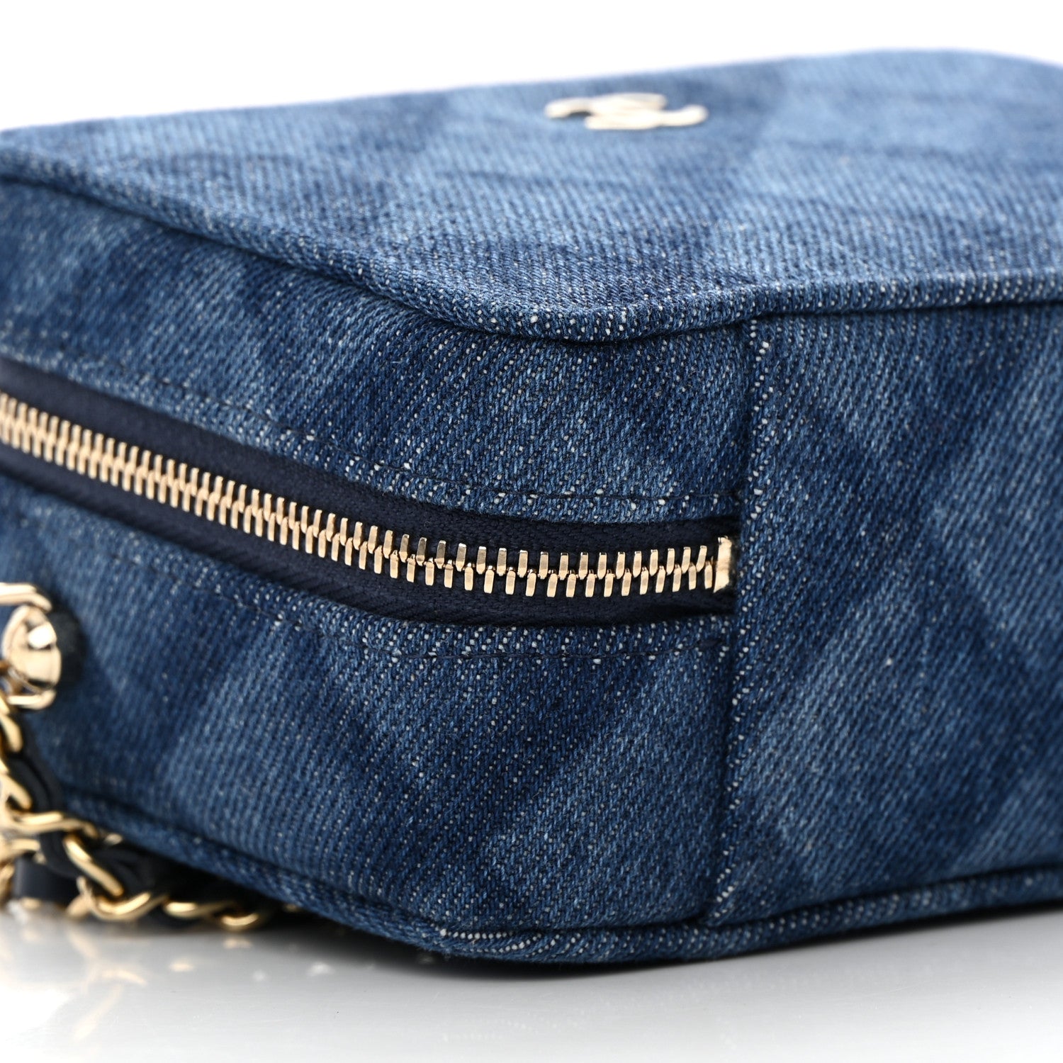 Chanel Printed Denim CC Camera Case Blue 9 of 10