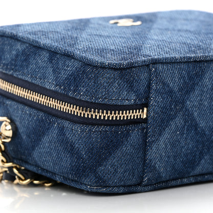 Chanel Printed Denim CC Camera Case Blue 9 of 10