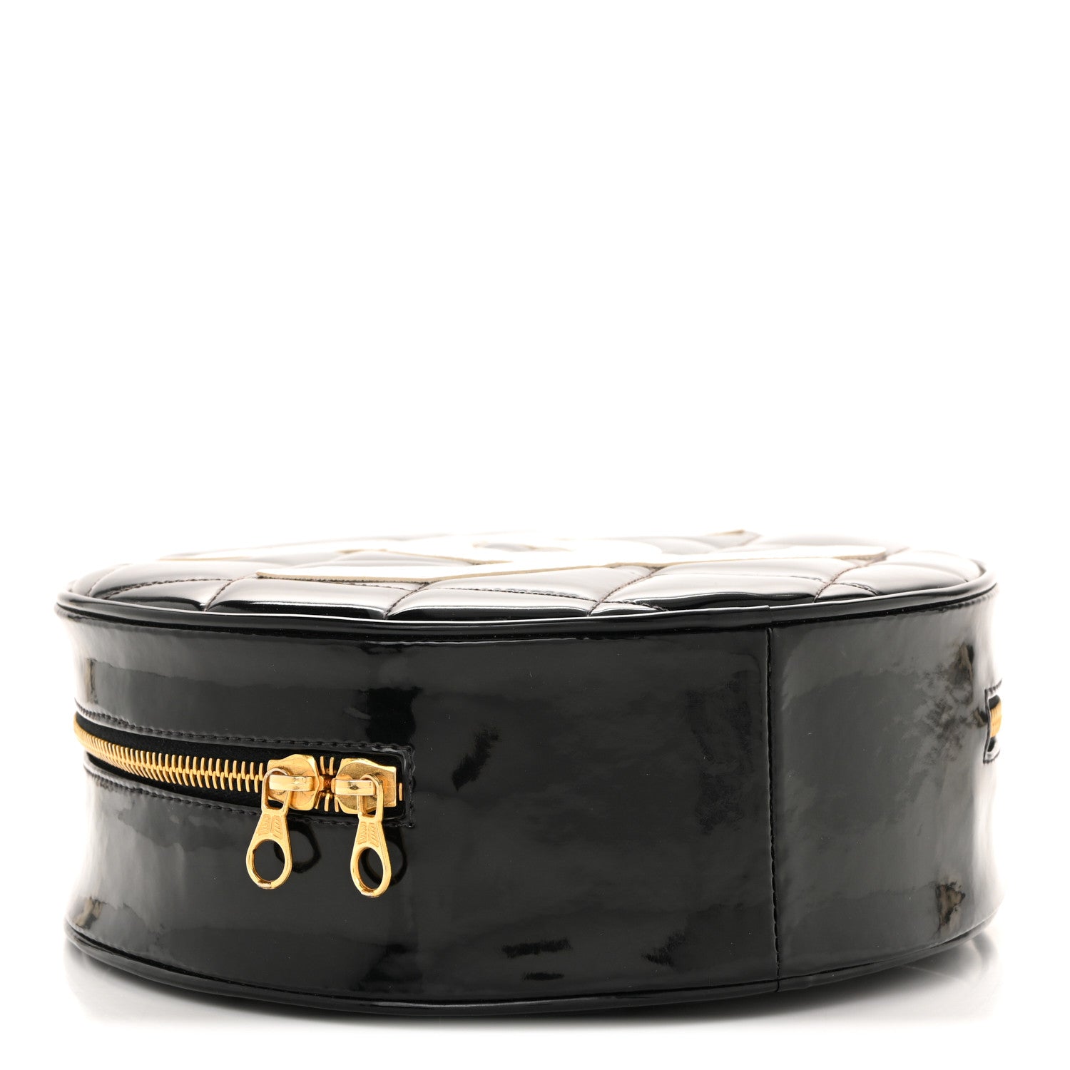 Chanel Patent CC Round Vanity Case Black 4 of 13