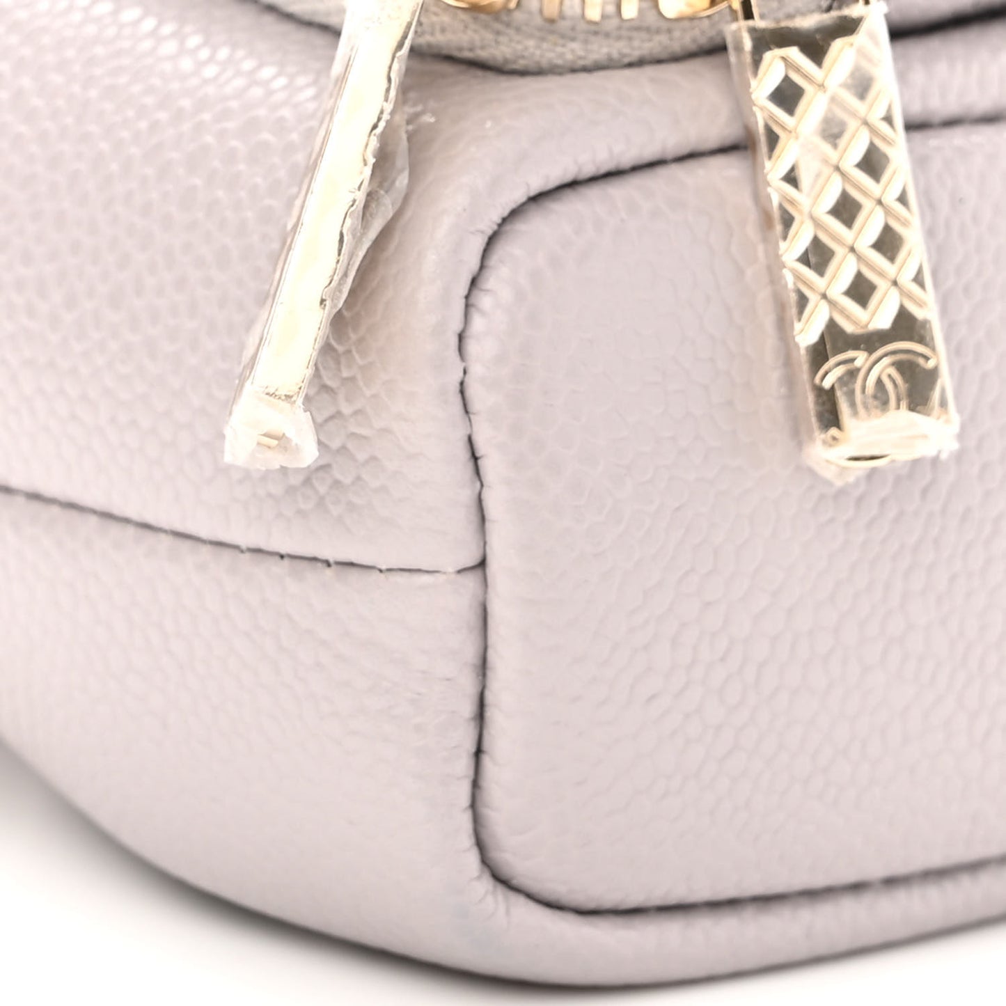 Caviar Quilted Mini CC Pocket Bucket Bag Grey