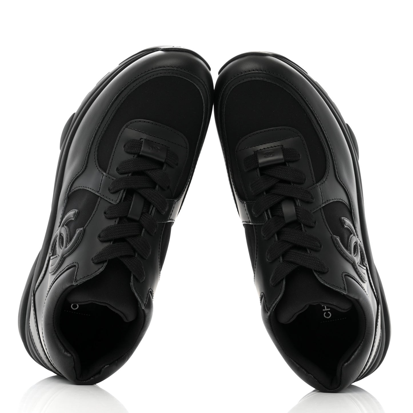 Lambskin Fabric CC Uniform Mens Sneakers 40 Black