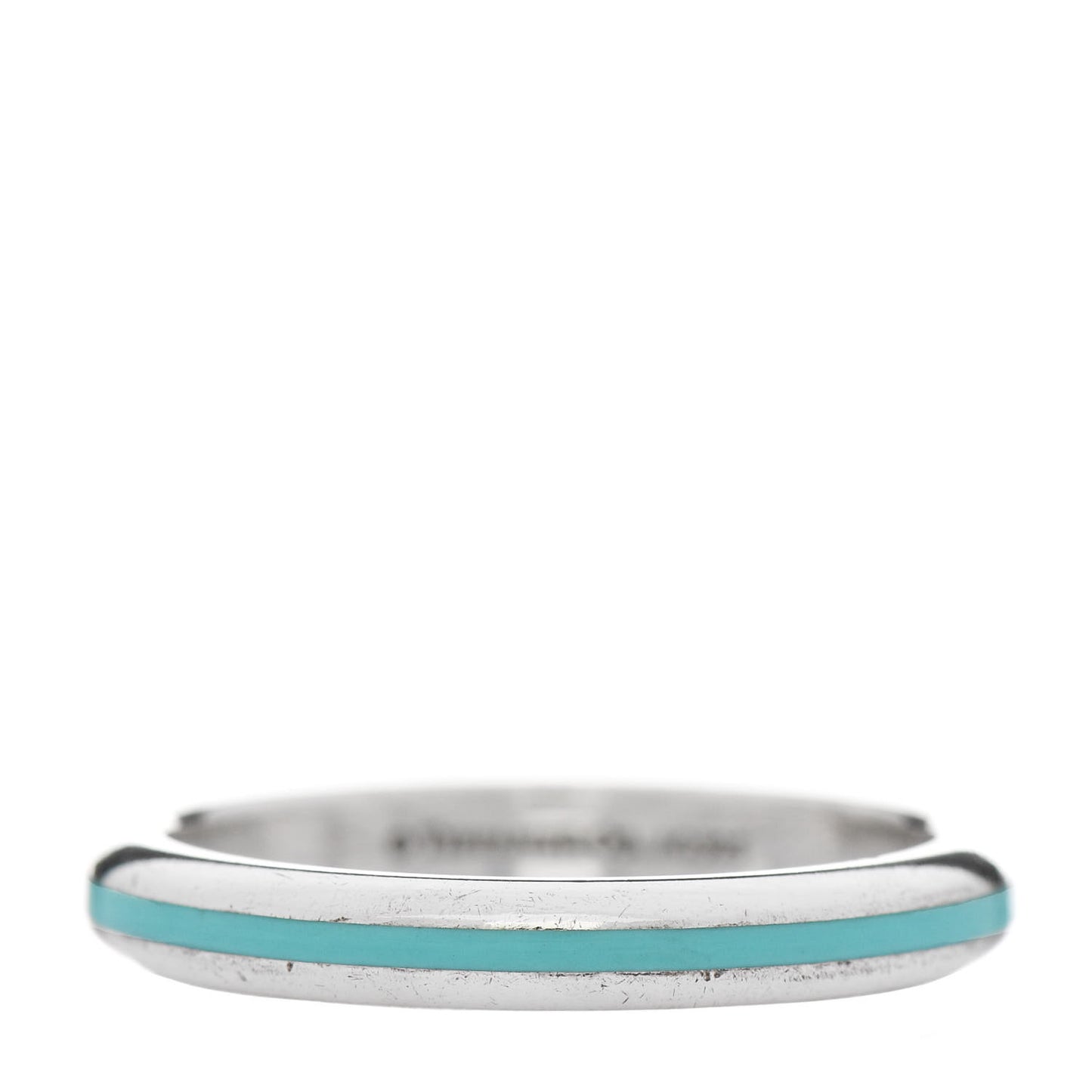 Sterling Silver Enamel Stackable Ring Blue 58 8.5
