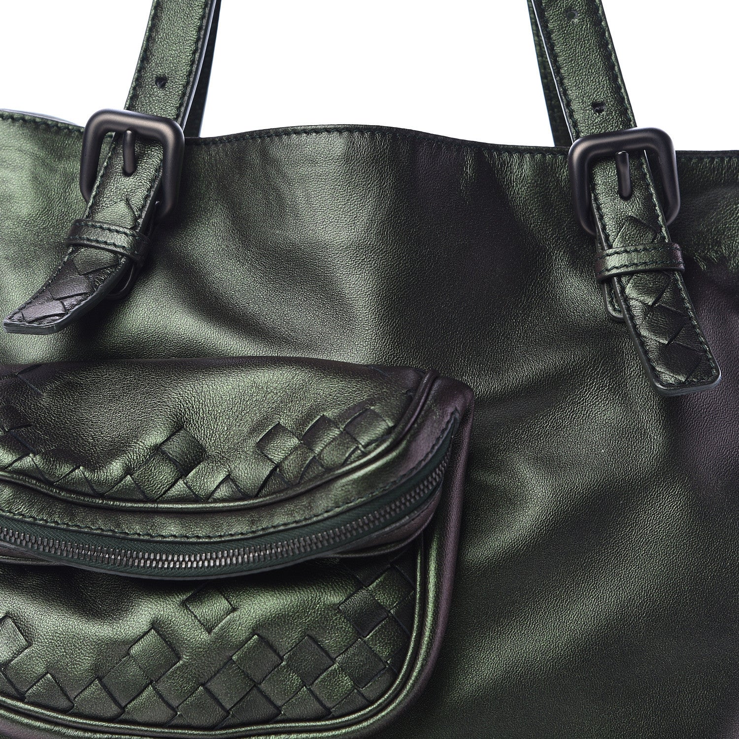 Bottega Veneta Iridescent Scarabee Multi Pocket Tote Green 11 of 13