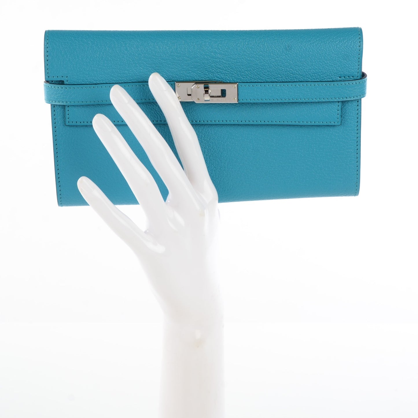 Chevre Mysore Kelly Longue Wallet Turquoise