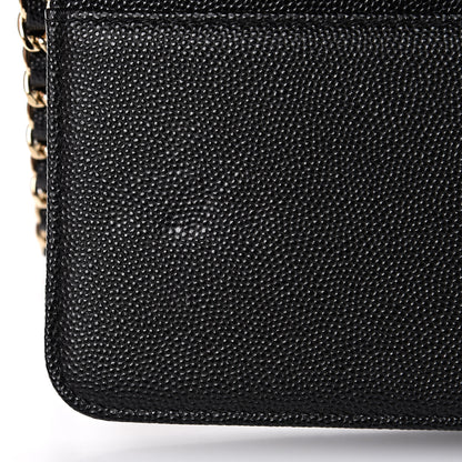 Chanel Caviar Quilted Boy Wallet On Chain WOC Black 11 of 13