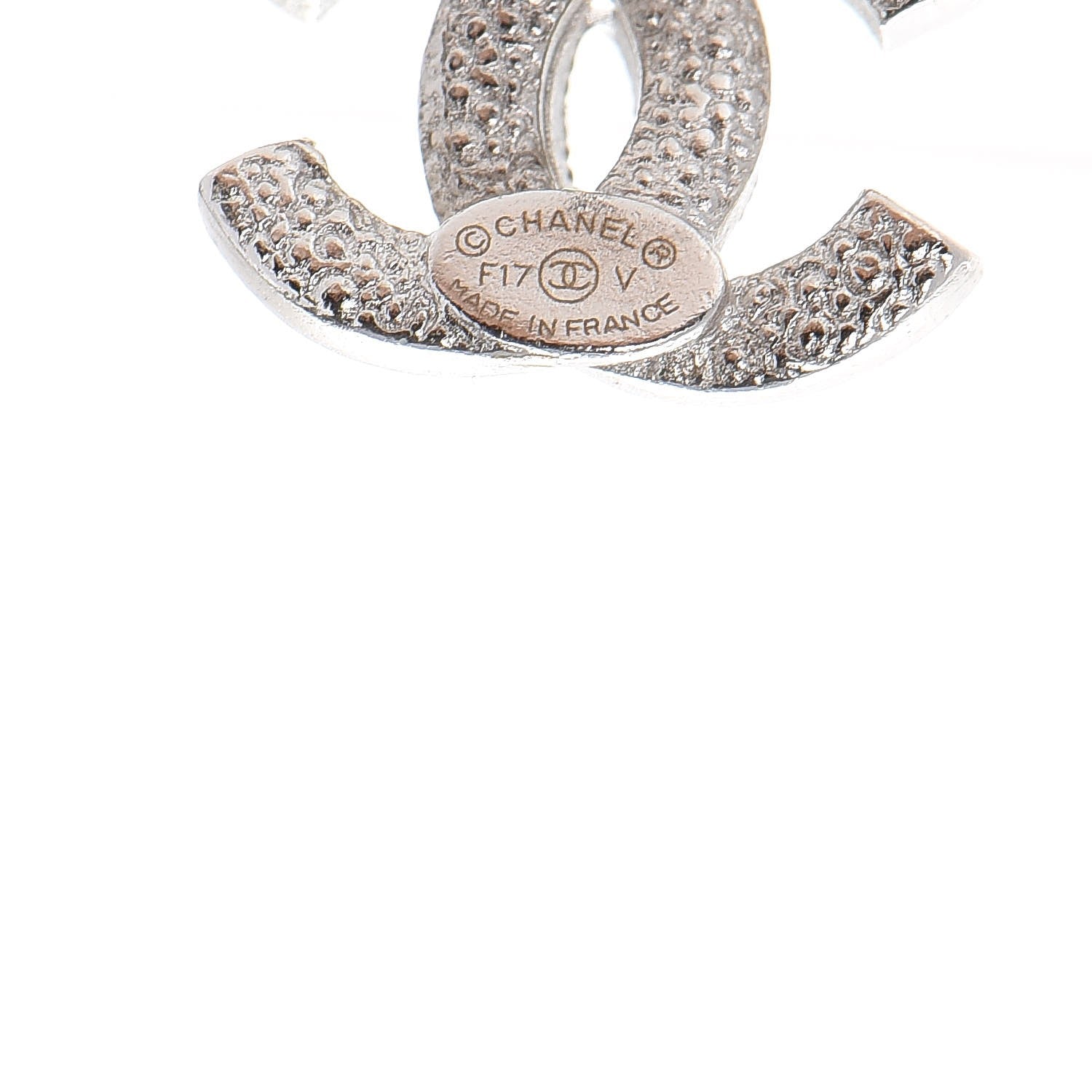 Chanel Crystal CC Earrings Silver 5 of 6