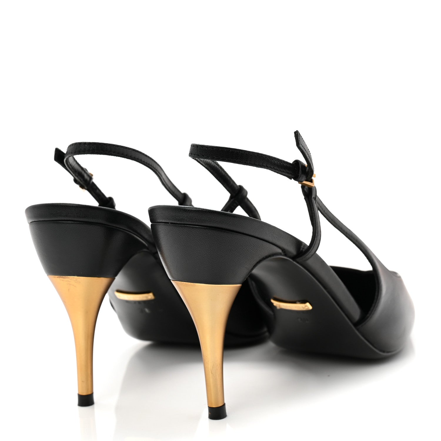 Gucci Calfskin Slingback Pumps 38 Black 4 of 9