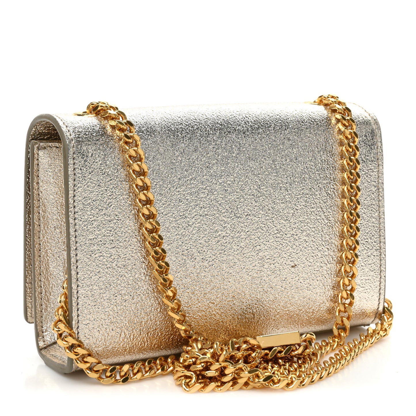 Metallic Calfskin Small Classic Monogram Kate Satchel Platine