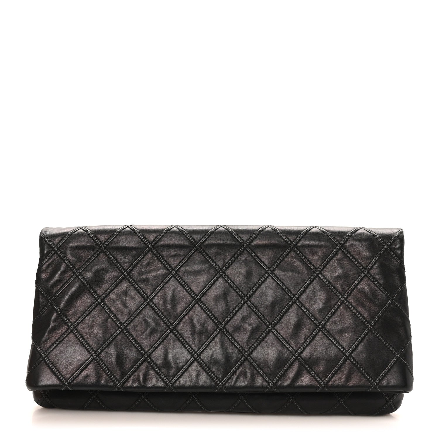 Chanel Calfskin Stitched Thin City Clutch Black 1 of 10