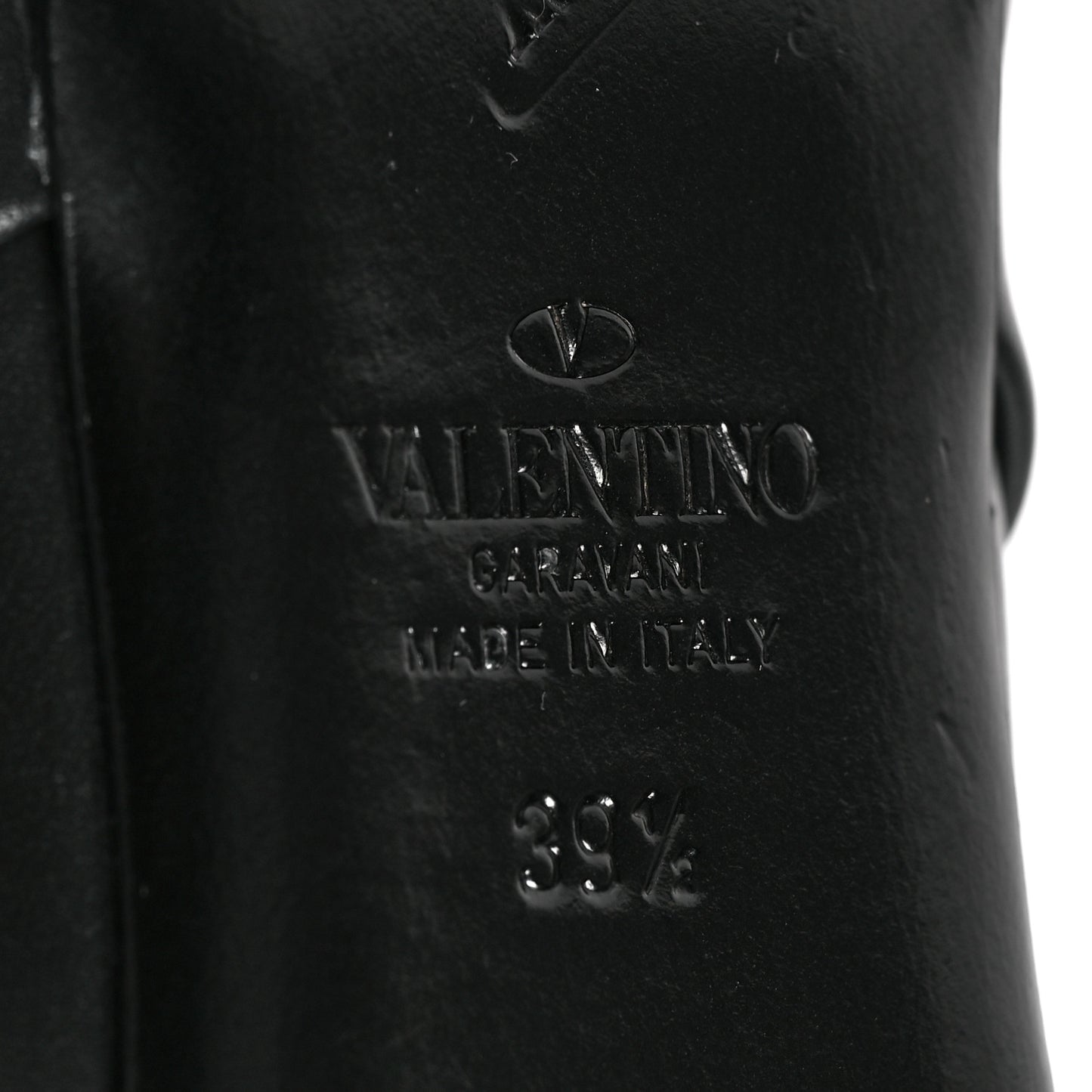 Calfskin Roman Stud Flat Mules 39.5 Black