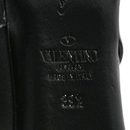 Valentino Garavani Calfskin Roman Stud Flat Mules 39.5 Black 6 of 7