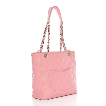 Chanel Caviar Quilted Petit Shopping Tote PST Pink 3 of 21