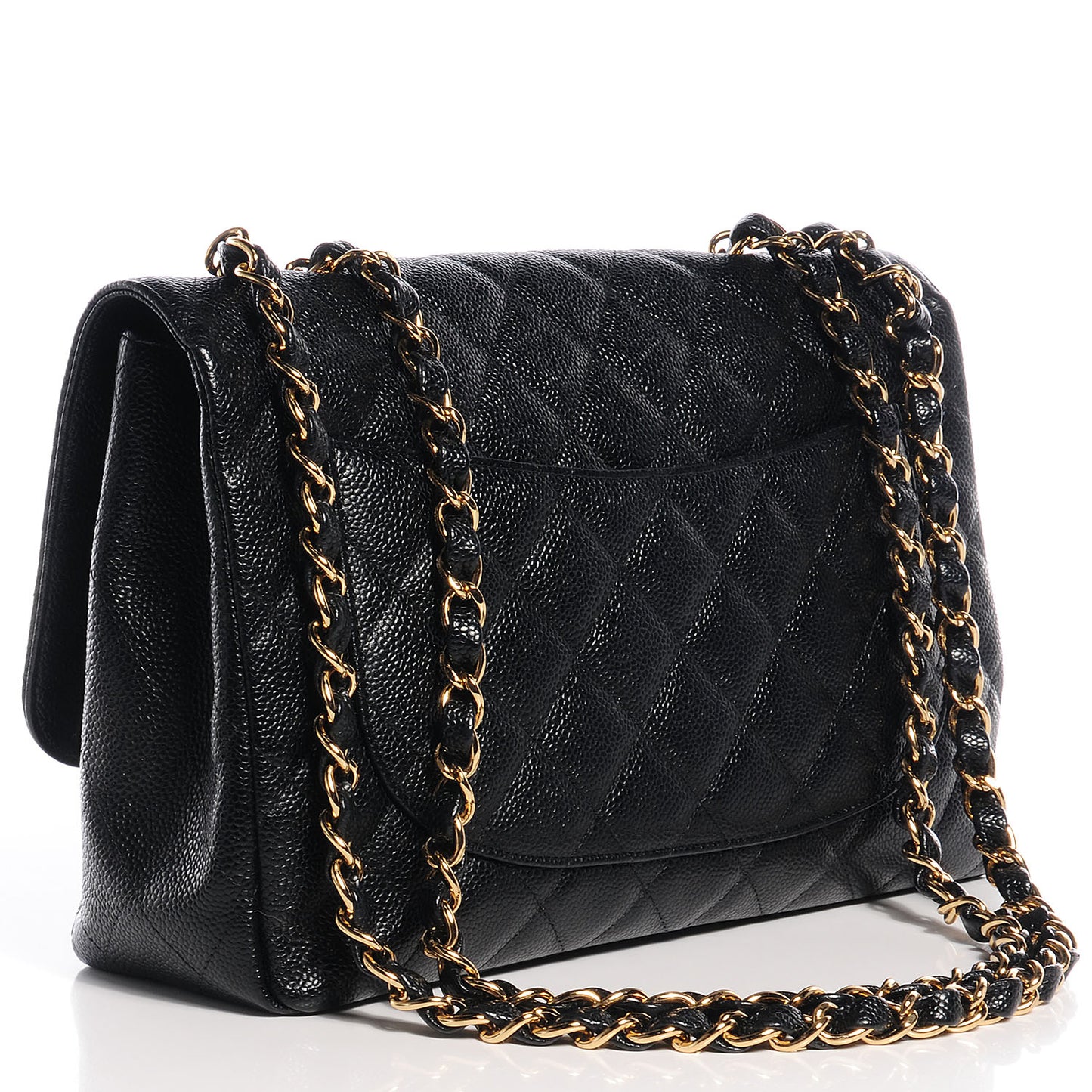 Caviar Jumbo Single Flap Black