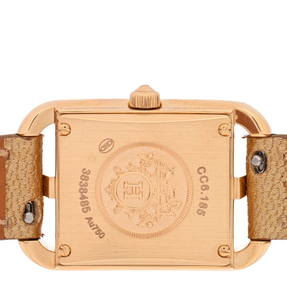 Hermes 18K Yellow Gold Chevre Chamkilight 21mm Cape Cod Quartz Watch Dore 4 of 5