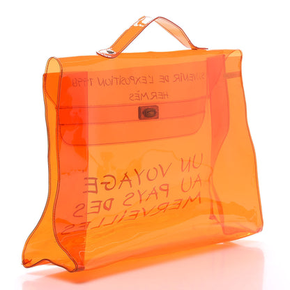 Hermes Vinyl Souvenir De L'Exposition Kelly Orange 3 of 8