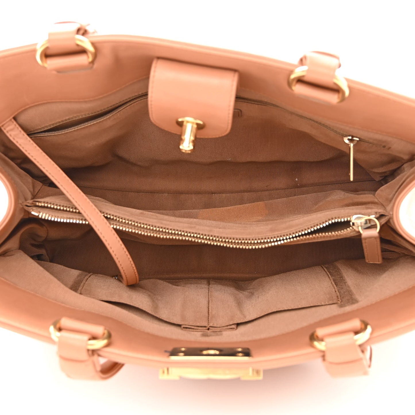 Calfskin Quilted Boy Shopping Tote Camel