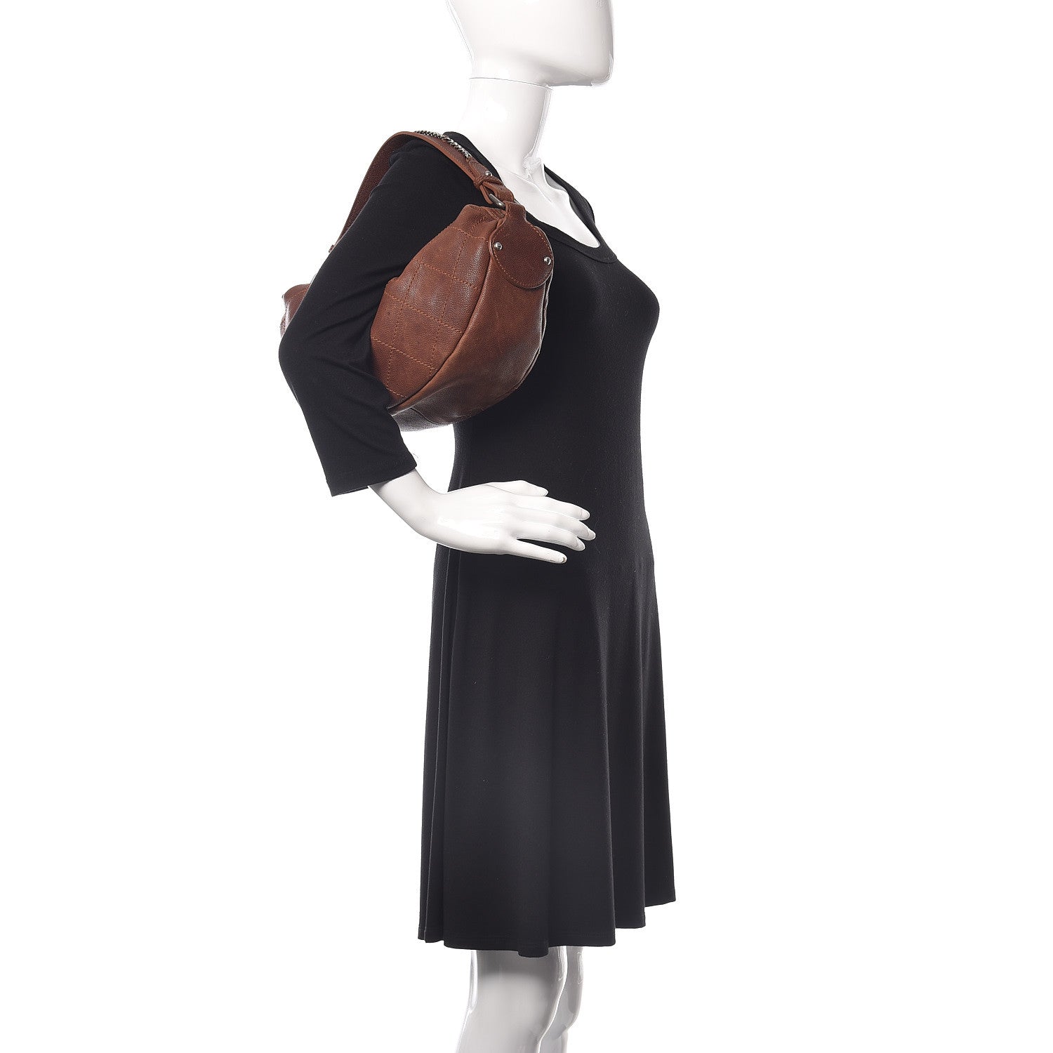 Chanel Distressed Caviar Outdoor Ligne Hobo Brown 2 of 18