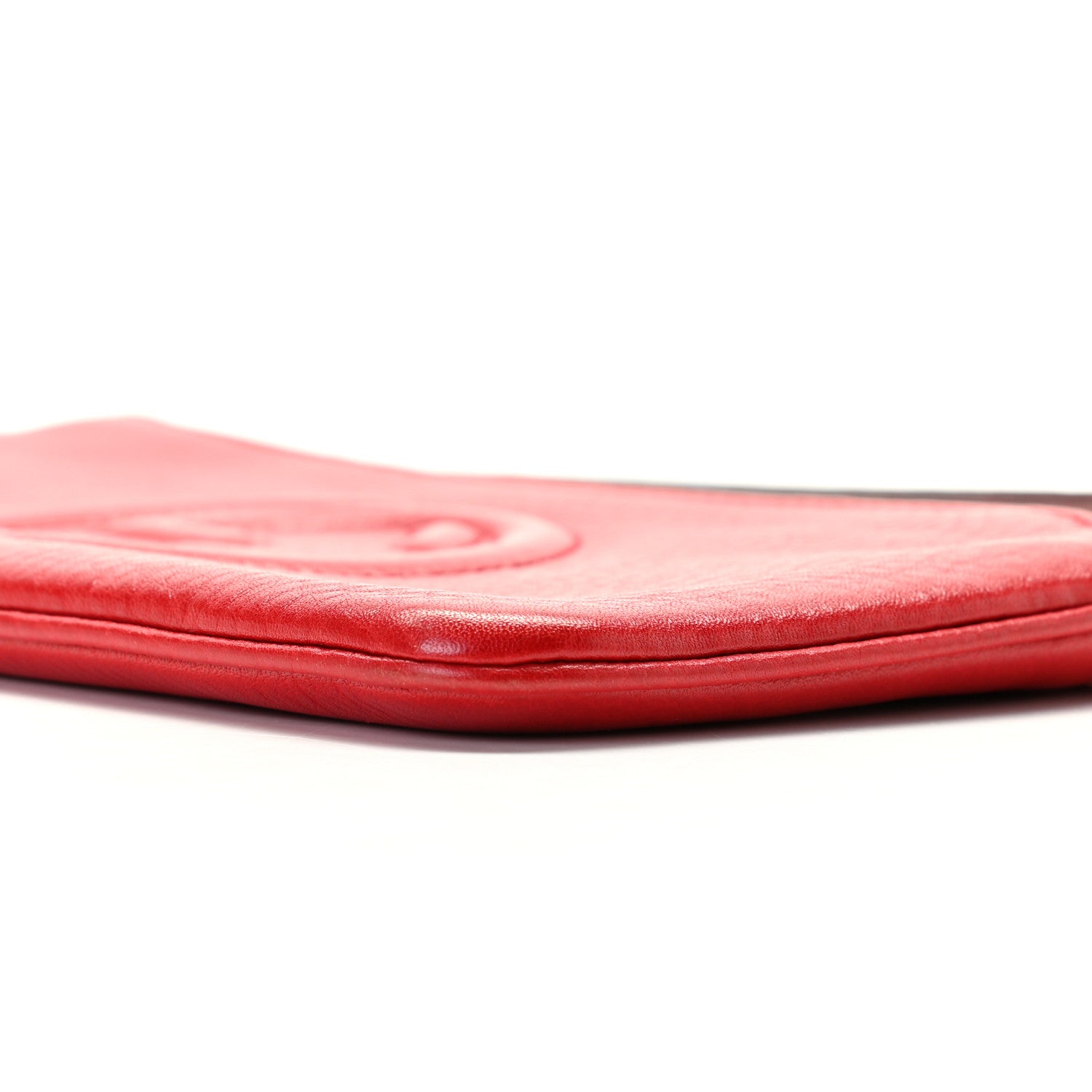 Gucci Pebbled Calfskin Soho Wristlet Vibrant Red 9 of 9