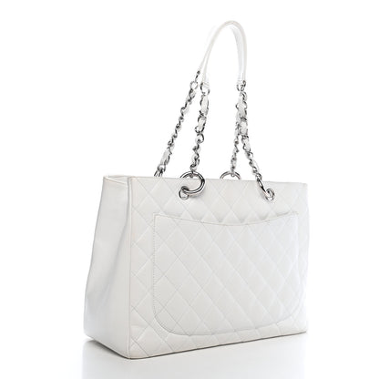 Chanel Caviar Quilted Grand Shopping Tote GST White 3 of 14