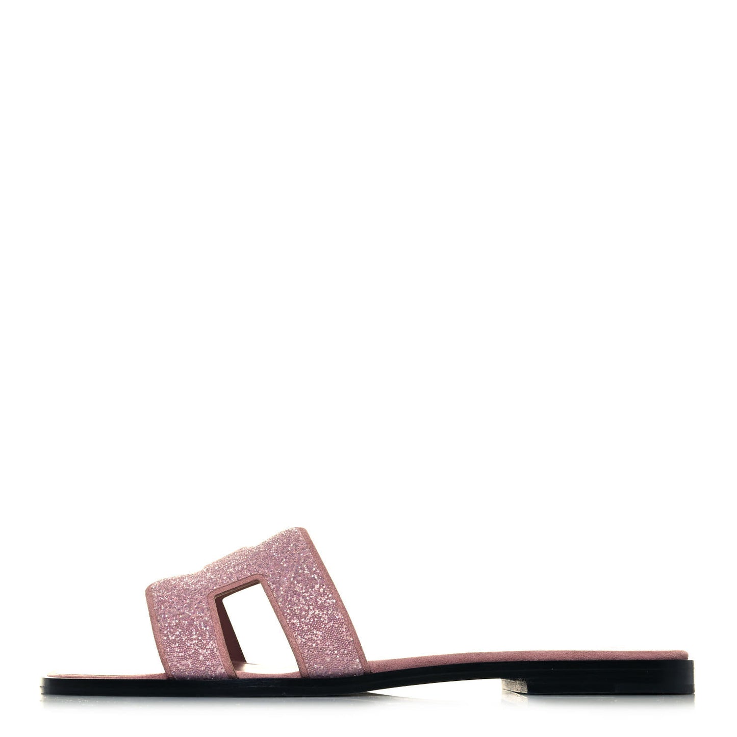 Suede Goatskin Crystal Powder Oran Sandals 38.5 Rose