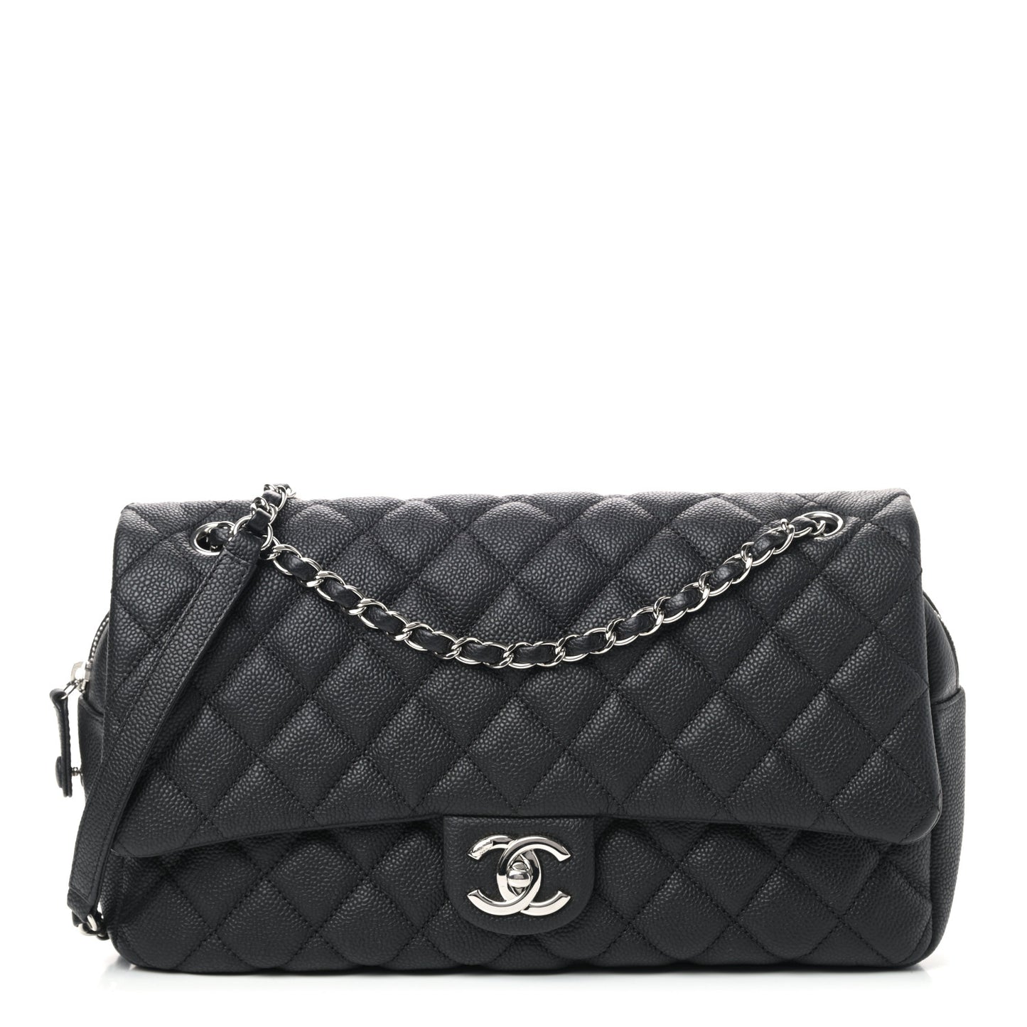 Caviar Quilted Jumbo Easy Flap Black