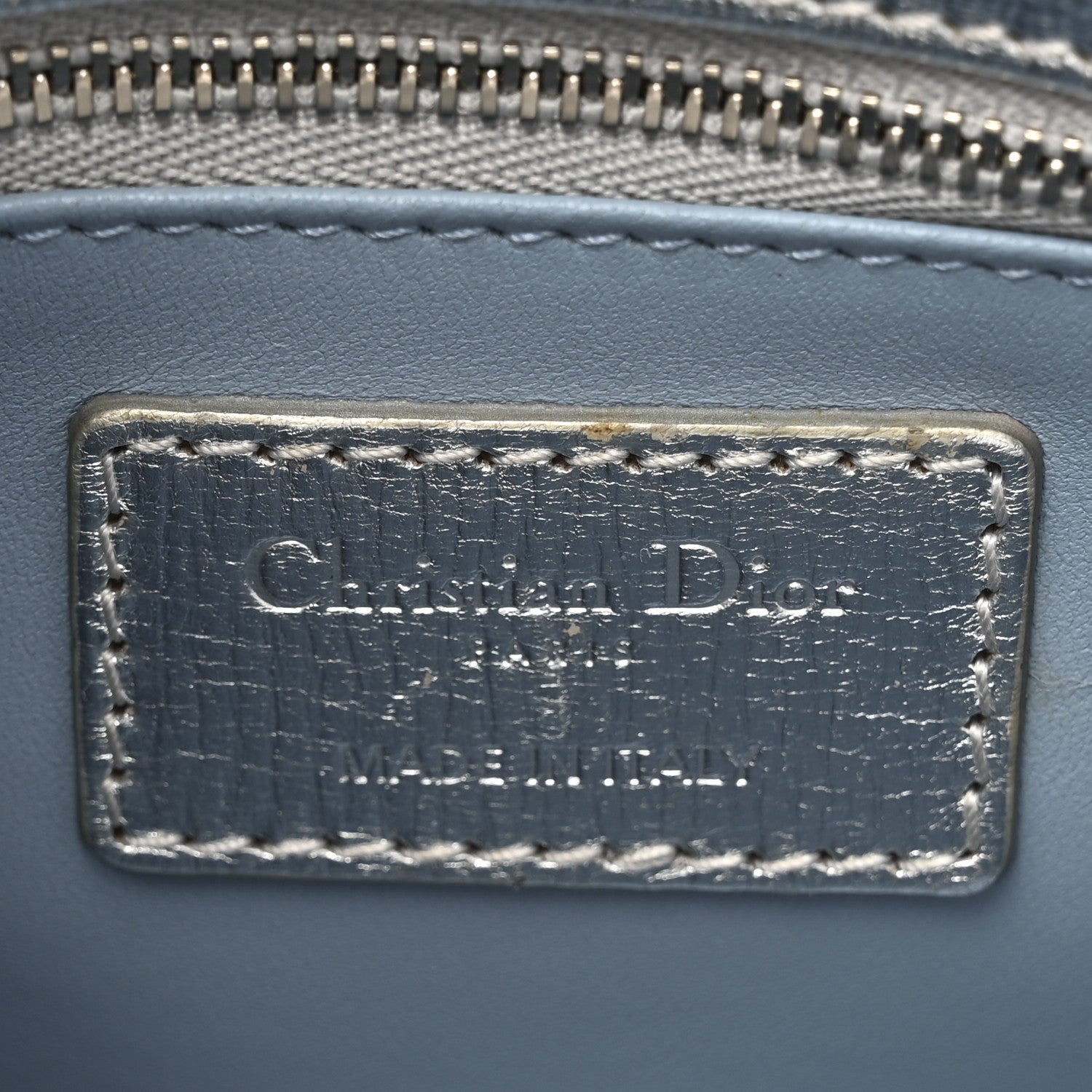 Christian Dior Metallic Grained Calfskin Cannage Small Lucky Badges My Lady Dior Silver 6 of 15