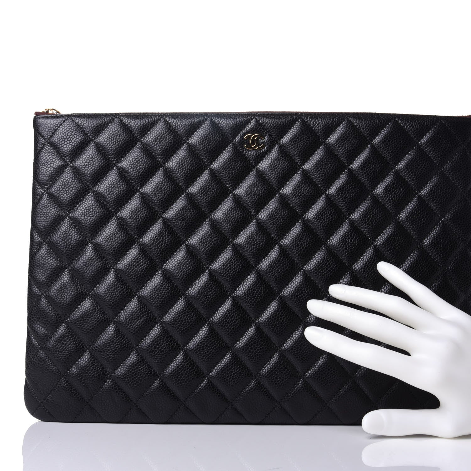 Chanel Caviar Quilted Large Cosmetic Case Black 2 of 7