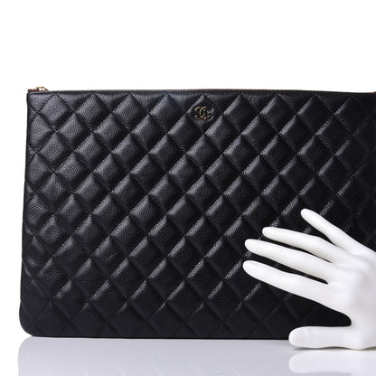Chanel Caviar Quilted Large Cosmetic Case Black 2 of 7