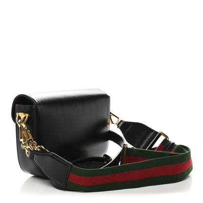 Gucci Azalea Calfskin Web Mini Horsebit 1955 Shoulder Bag Black 3 of 11