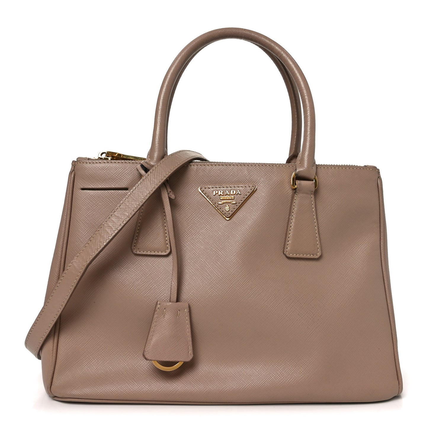 Saffiano Lux Small Galleria Double Zip Tote Cammeo