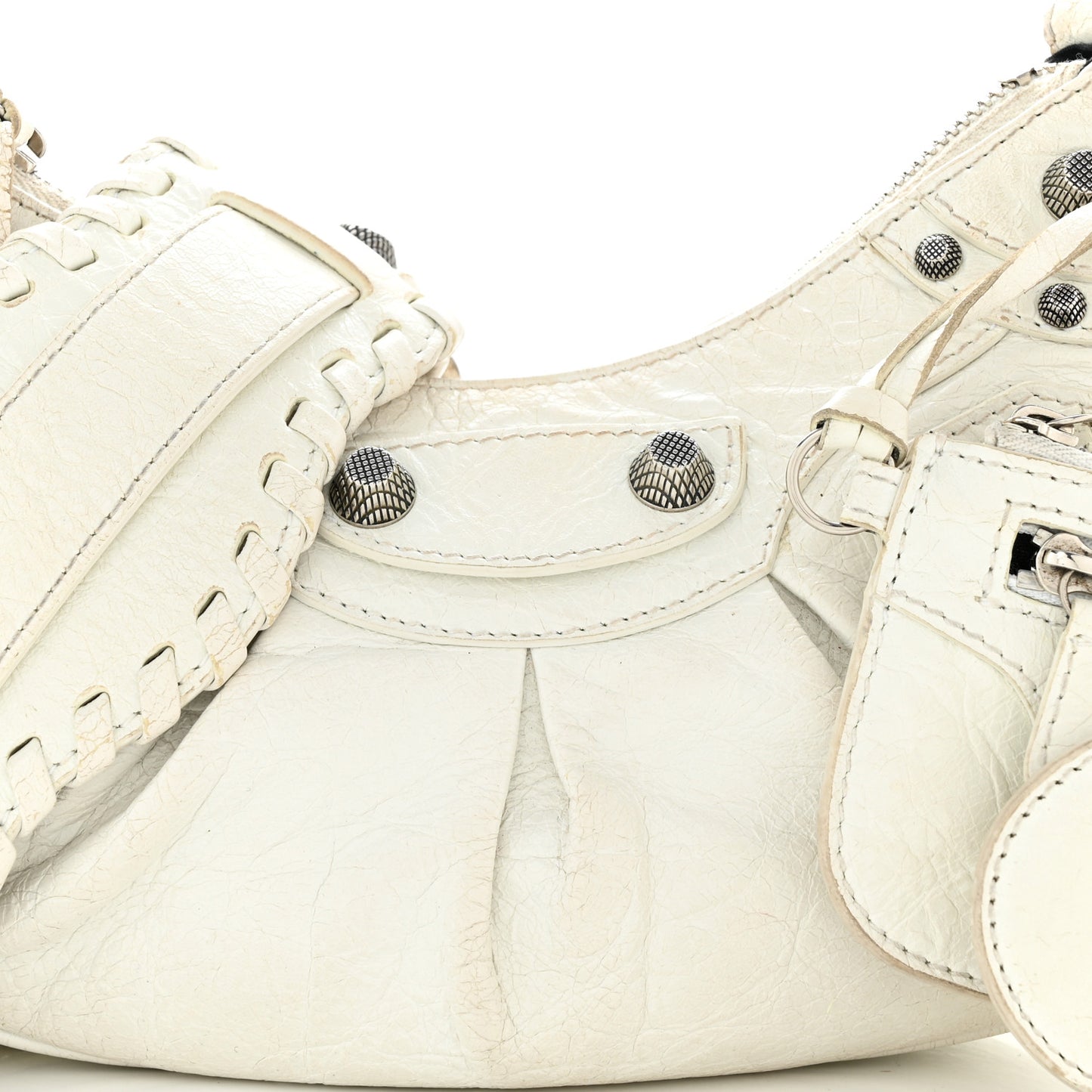 Agneau Arena Le Cagole Shoulder Bag XS Optic White
