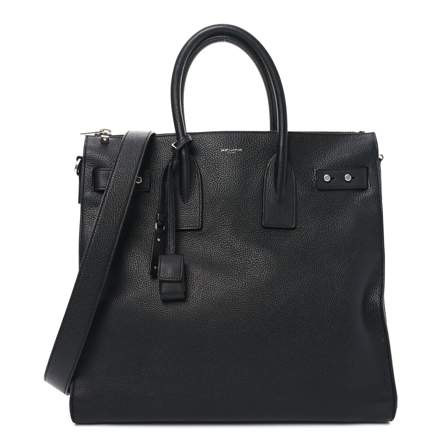 Saint Laurent Grained Calfskin Sac De Jour Souple North South Tote Black 1 of 9