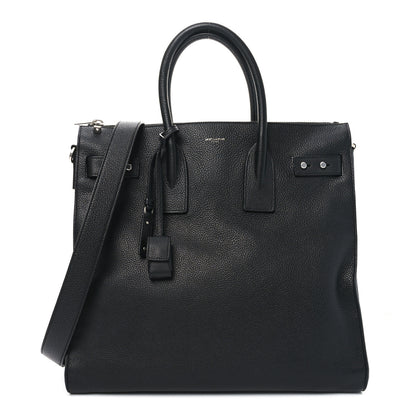 Saint Laurent Grained Calfskin Sac De Jour Souple North South Tote Black 1 of 9