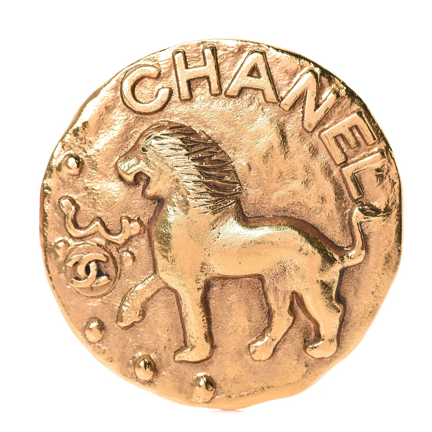 CC Lion Brooch Gold
