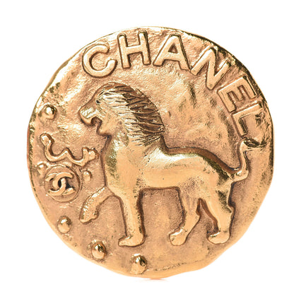 Chanel CC Lion Brooch Gold 1 of 6