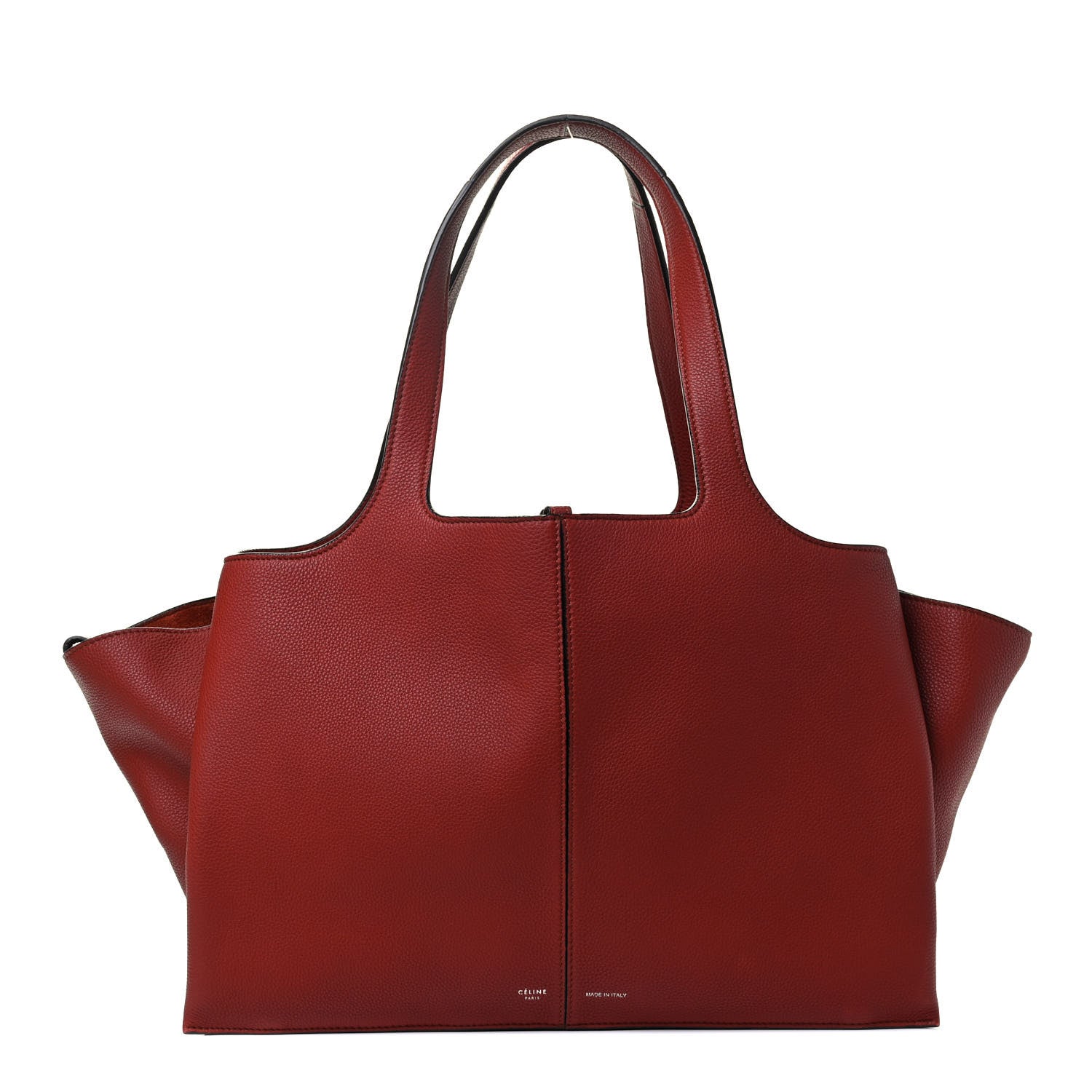 Celine Baby Grained Calfskin Medium Tri-Fold Bag Burnt Red 1 of 4