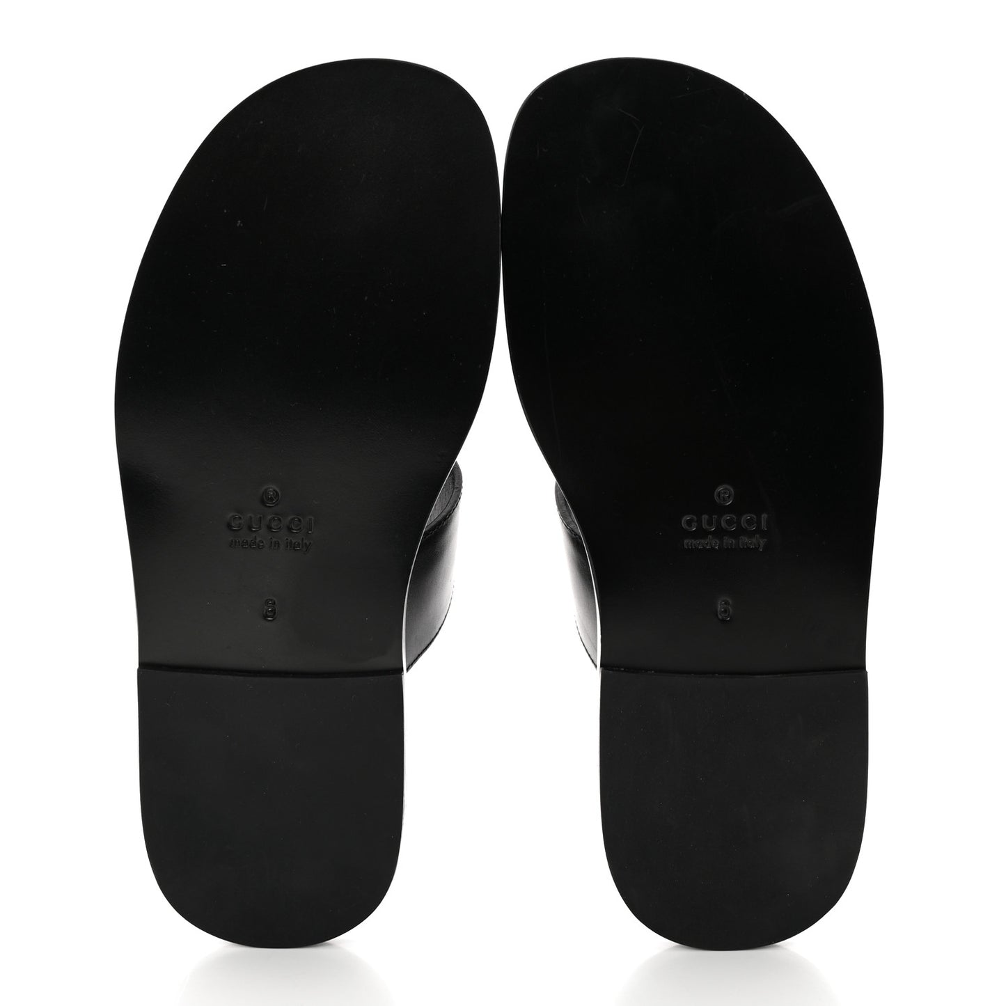 Rei Calfskin Cirano Lux Mens GG Marmont Thong Flat Sandals 6 Black