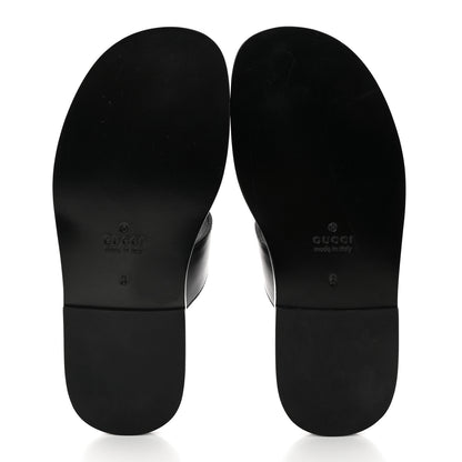 Gucci Rei Calfskin Cirano Lux Mens GG Marmont Thong Flat Sandals 6 Black 5 of 12