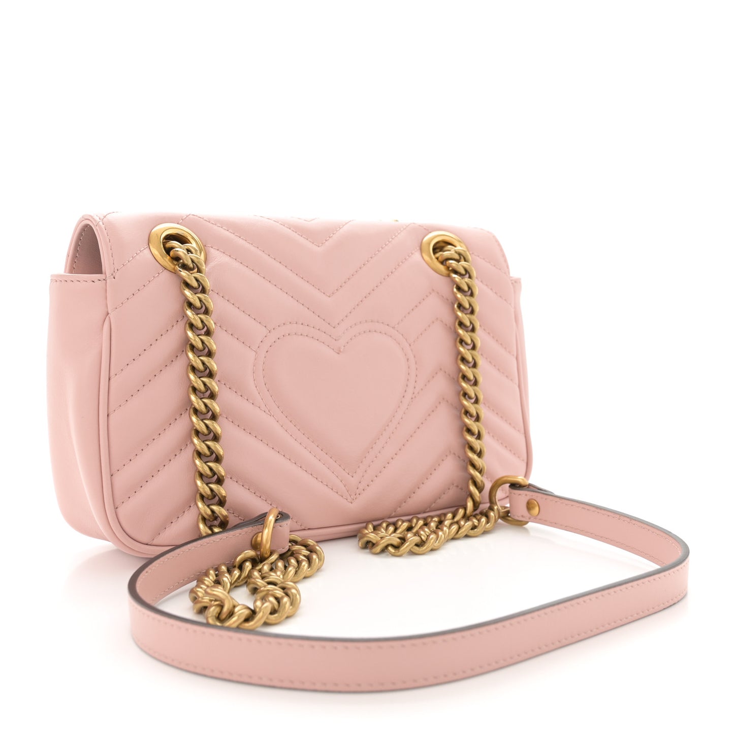 Calfskin Matelasse Mini GG Marmont Shoulder Bag Perfect Pink