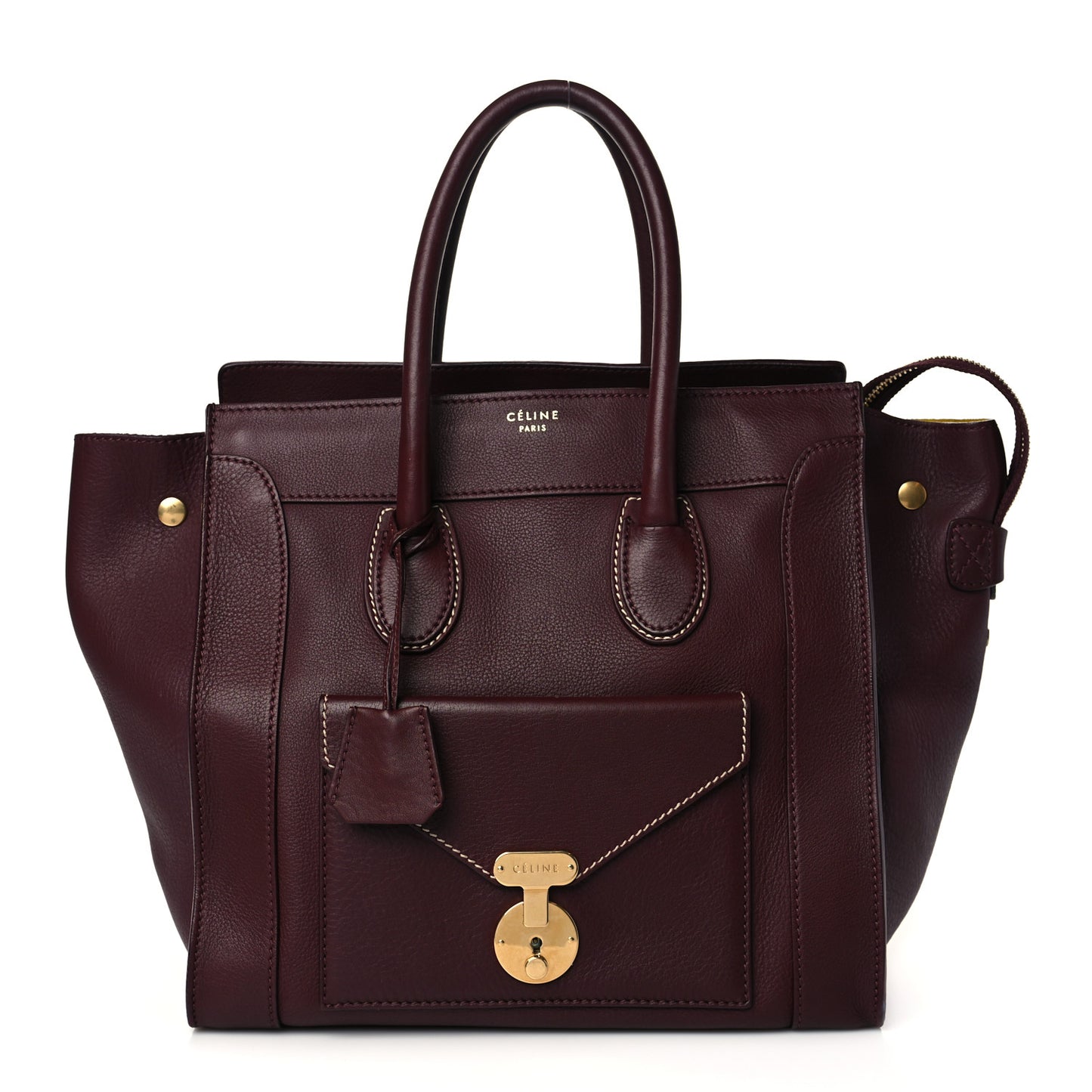 Smooth Calfskin Mini Envelope Luggage Burgundy