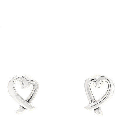 Tiffany Sterling Silver Mini Paloma Picasso Loving Heart Earrings 1 of 5